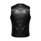 Mens Zip Pockets Black Real Leather Jacket