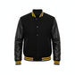 Unisex Yellow Rib Black Varsity Jacket