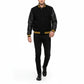 Unisex Yellow Rib Black Varsity Jacket