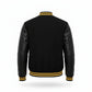 Unisex Yellow Rib Black Varsity Jacket