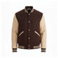 Unisex Brown with Beige Sleeve Varsity Jacket